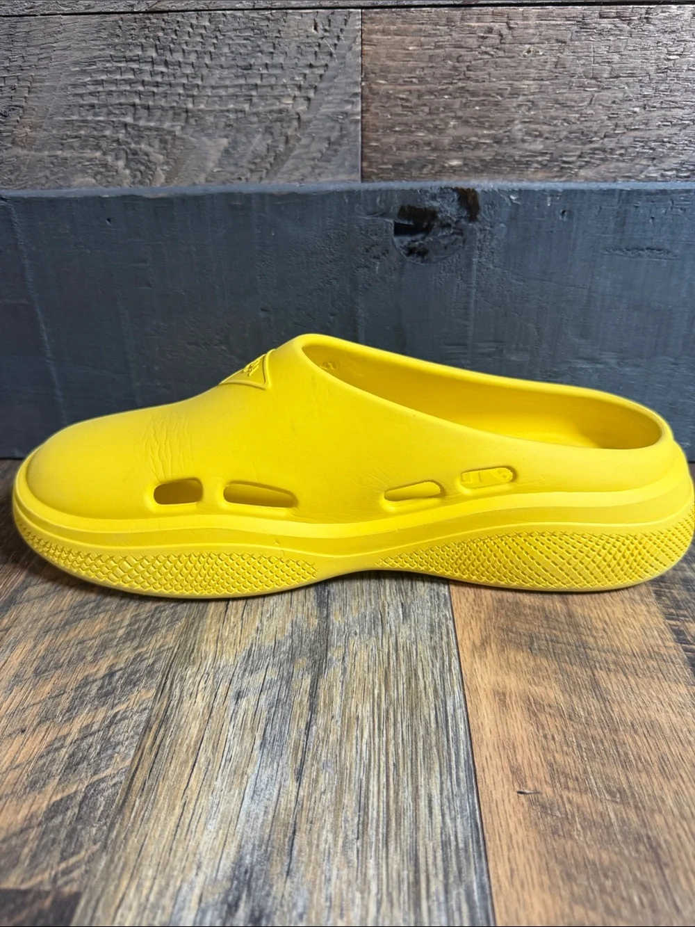 ✨ Prada Yellow Foam Rubber Mules Clogs Sabots Size 41 (US Men's 8 / Women's 10)